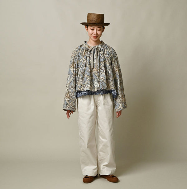 45R Khadi Flower Sarasa Chouchou Smocking Blouse