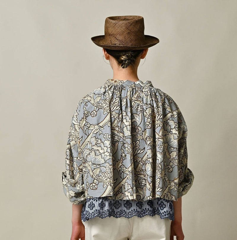 45R Khadi Flower Sarasa Chouchou Smocking Blouse