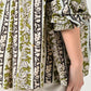 45R Stripe Flower Block Print Smocking Blouse