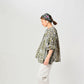 45R Stripe Flower Block Print Smocking Blouse