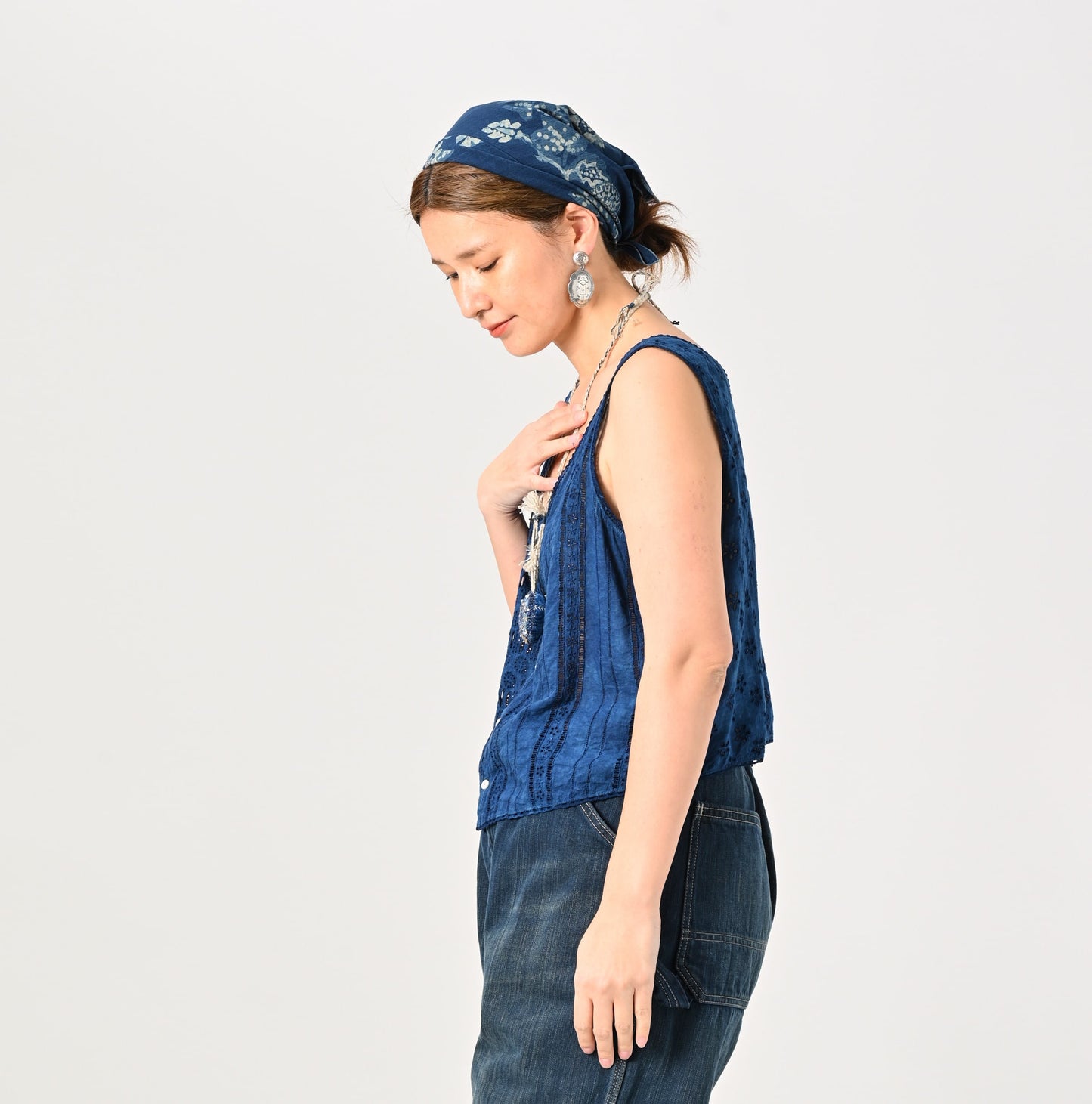 45R Ai Indigo Doamahira Cutwork Camisole