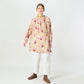 45R Gauze Rose Gathered Tunic Blouse