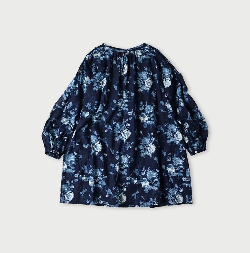 Indigo Gauze Rose Gathered Tunic Blouse - 45R by 45rpm studio - Image 11