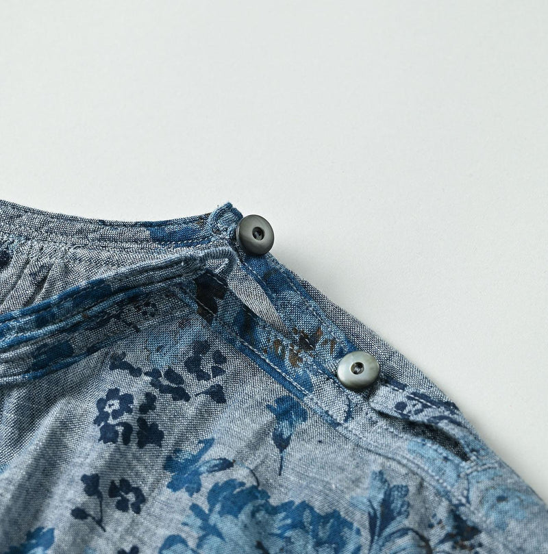 Indigo Gauze Rose Gathered Tunic Blouse - 45R by 45rpm studio - Image 12