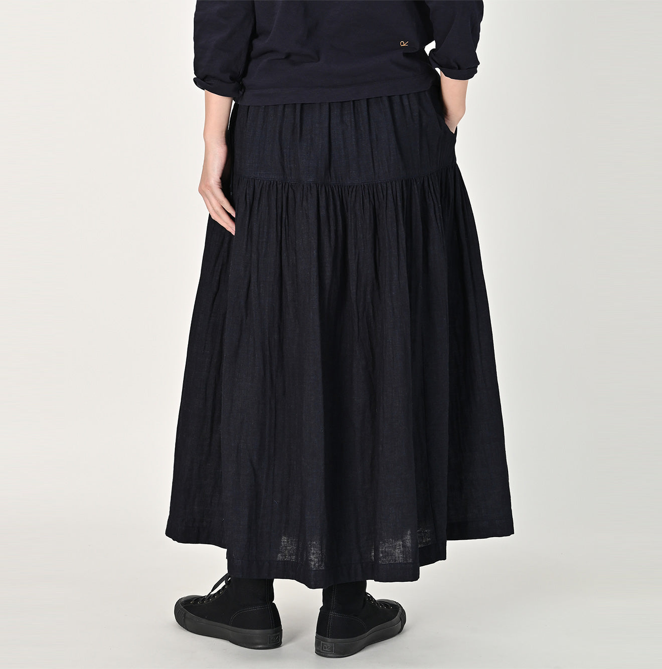 Indigo Fuwafuwa Double Woven Tiered Skirt – 45R Global