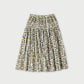 45R Stripe Flower Block Print Tiered Skirt