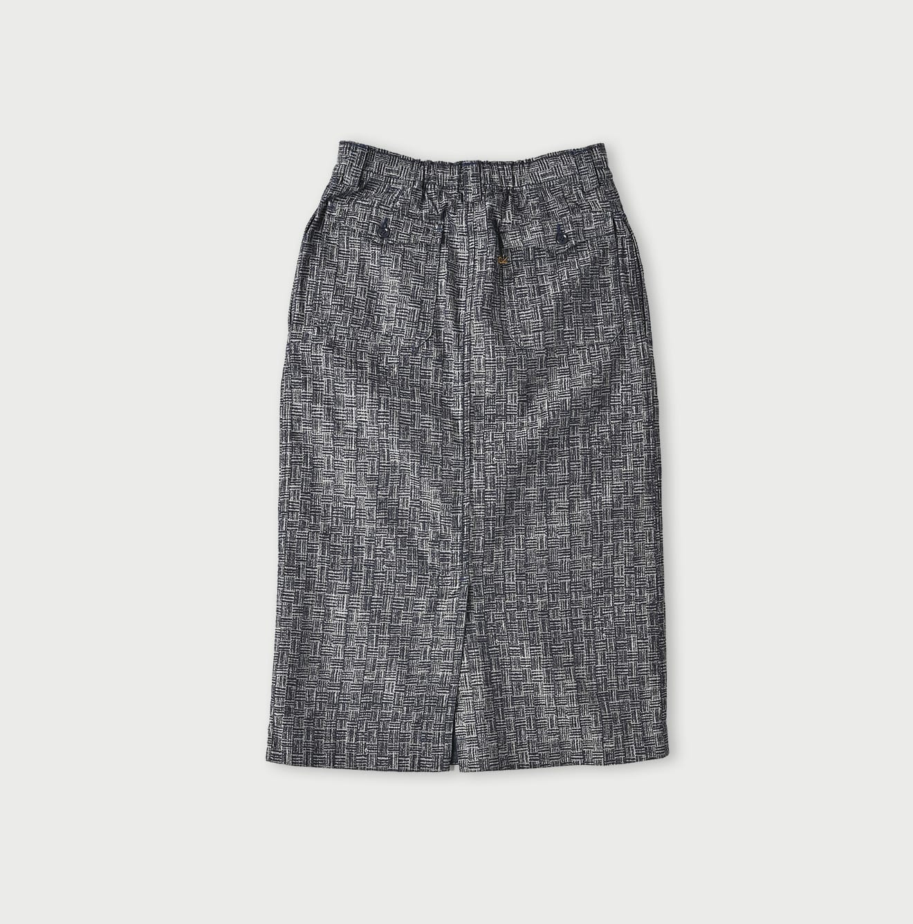 45R Indigo Sankuzushi Jacquard Denim Pencil Skirt