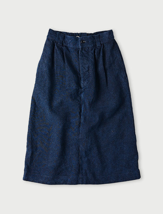 Indigo Linen Duck Working Skirt