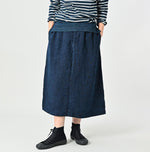 Indigo Linen Duck Working Skirt - 45R by 45rpm studio