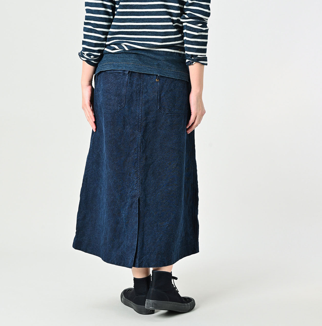 Indigo Linen Duck Working Skirt - 45R by 45rpm studio