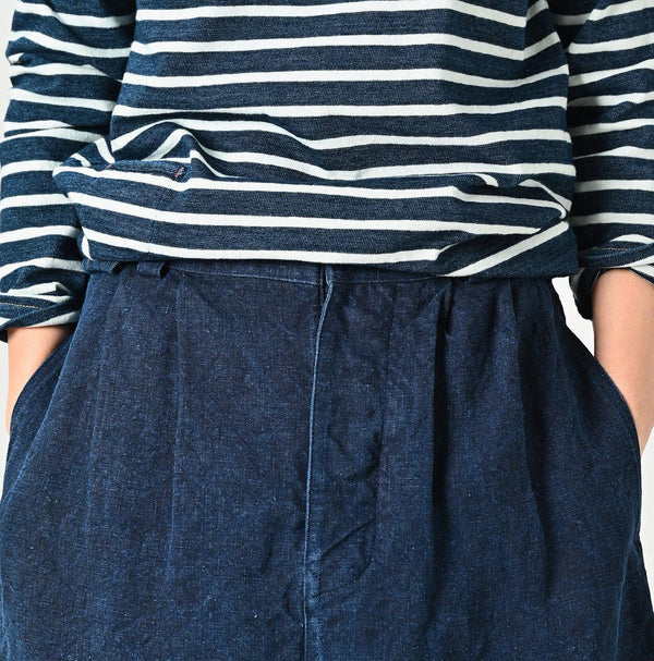 Indigo Linen Duck Working Skirt - 45R by 45rpm studio