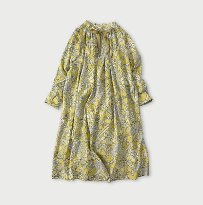 45R Khadi Flower Sarasa Chouchou Smocking Dress