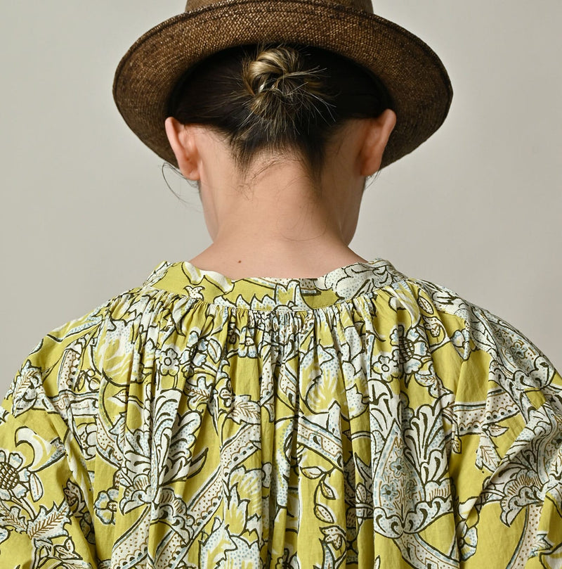 45R Khadi Flower Sarasa Chouchou Smocking Dress