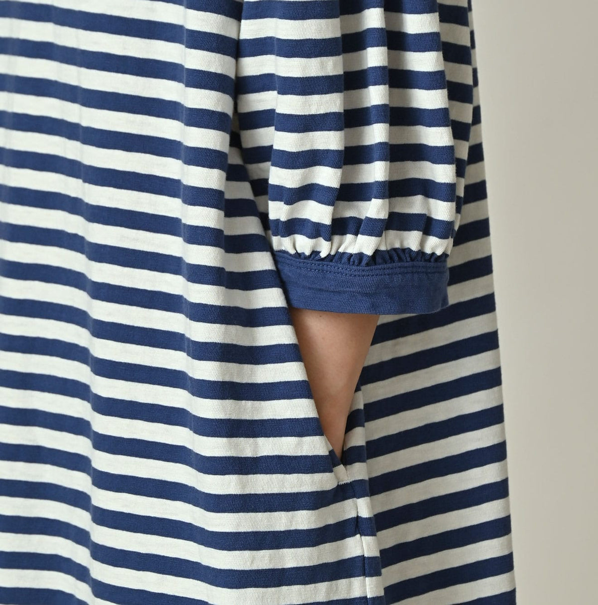 45R Stripe Puff Sleeve Dress