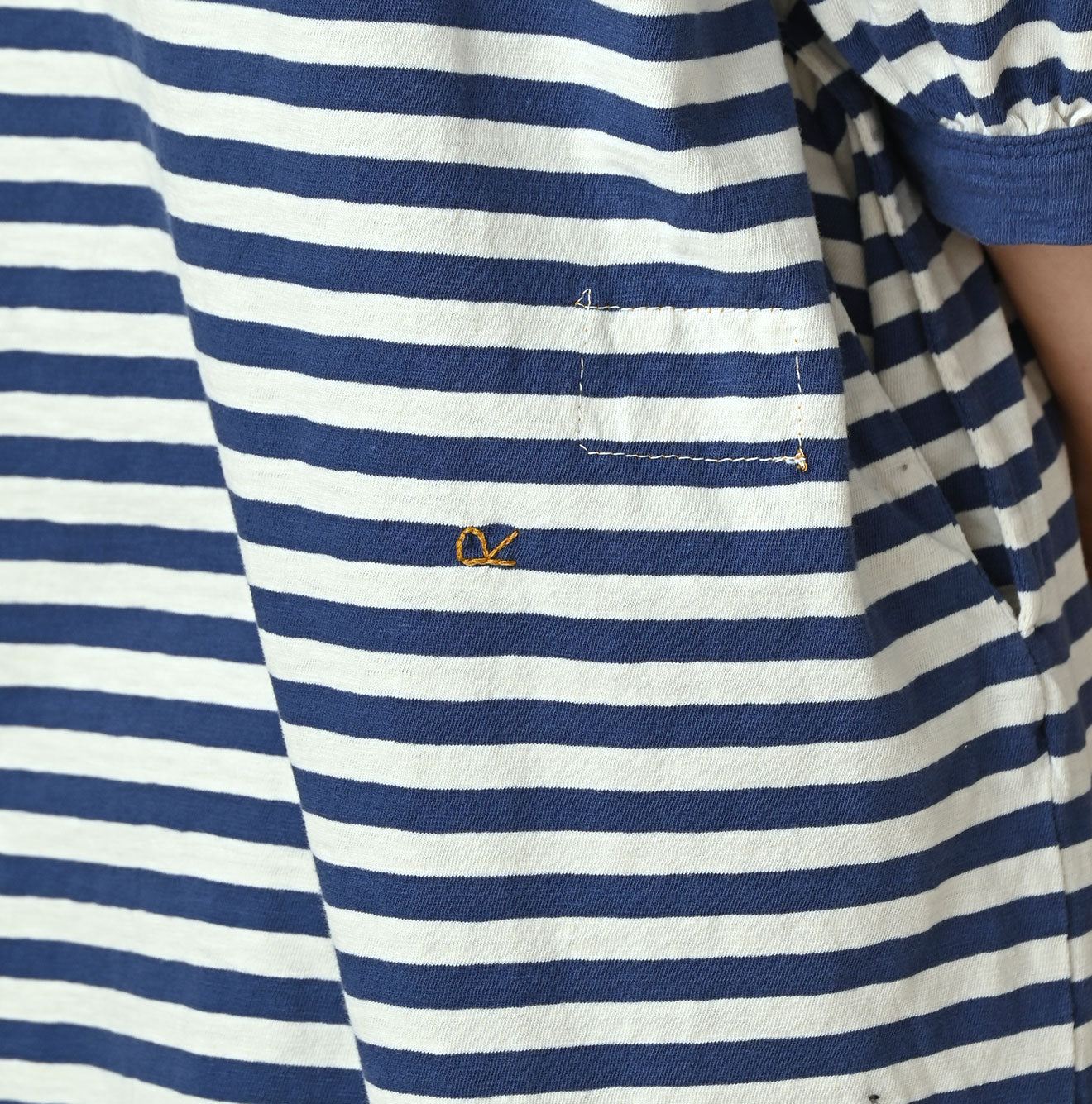 45R Stripe Puff Sleeve Dress