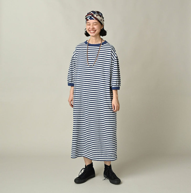 45R Stripe Puff Sleeve Dress