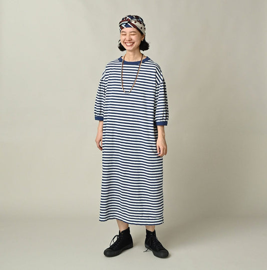 45R Stripe Puff Sleeve Dress