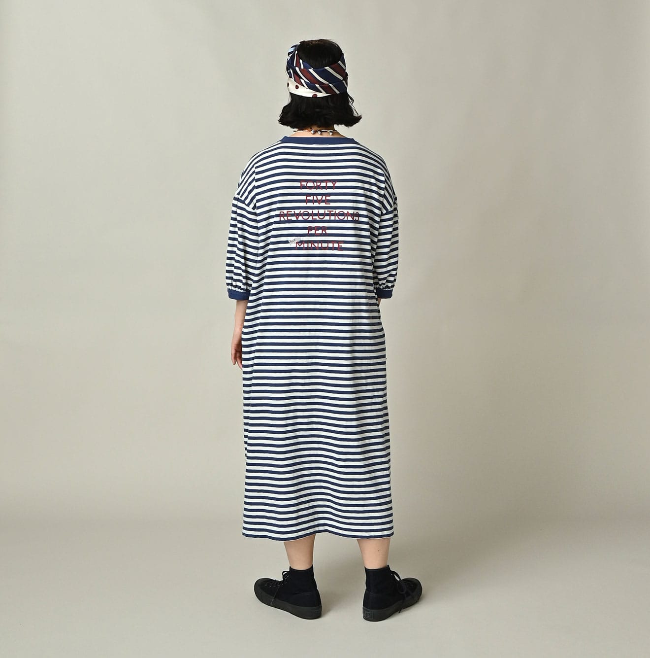 45R Stripe Puff Sleeve Dress