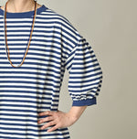 45R Stripe Puff Sleeve Dress