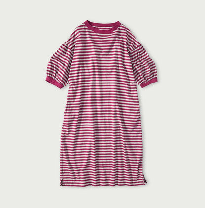 45R Stripe Puff Sleeve Dress (Top-dyed)