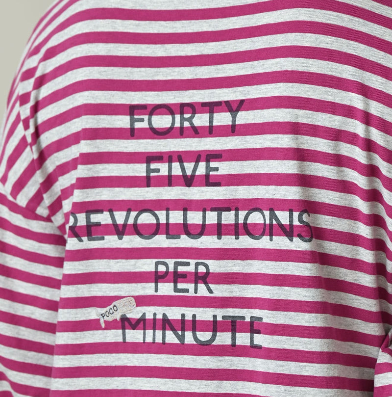 45R Stripe Puff Sleeve Dress (Top-dyed)