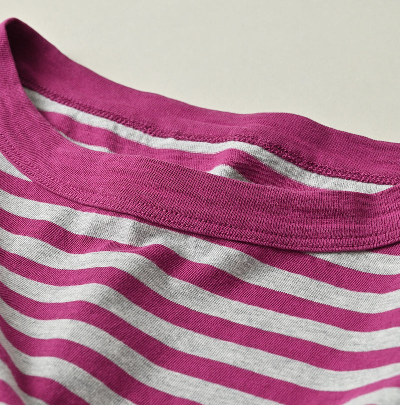 45R Stripe Puff Sleeve Dress (Top-dyed)