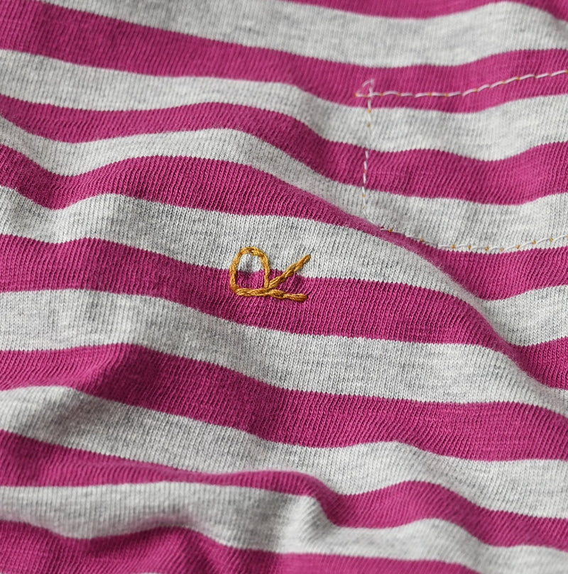 45R Stripe Puff Sleeve Dress (Top-dyed)