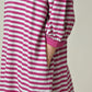 45R Stripe Puff Sleeve Dress (Top-dyed)