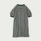 45R Indigo Stripe Puff Sleeve Dress