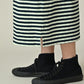 45R Indigo Stripe Puff Sleeve Dress