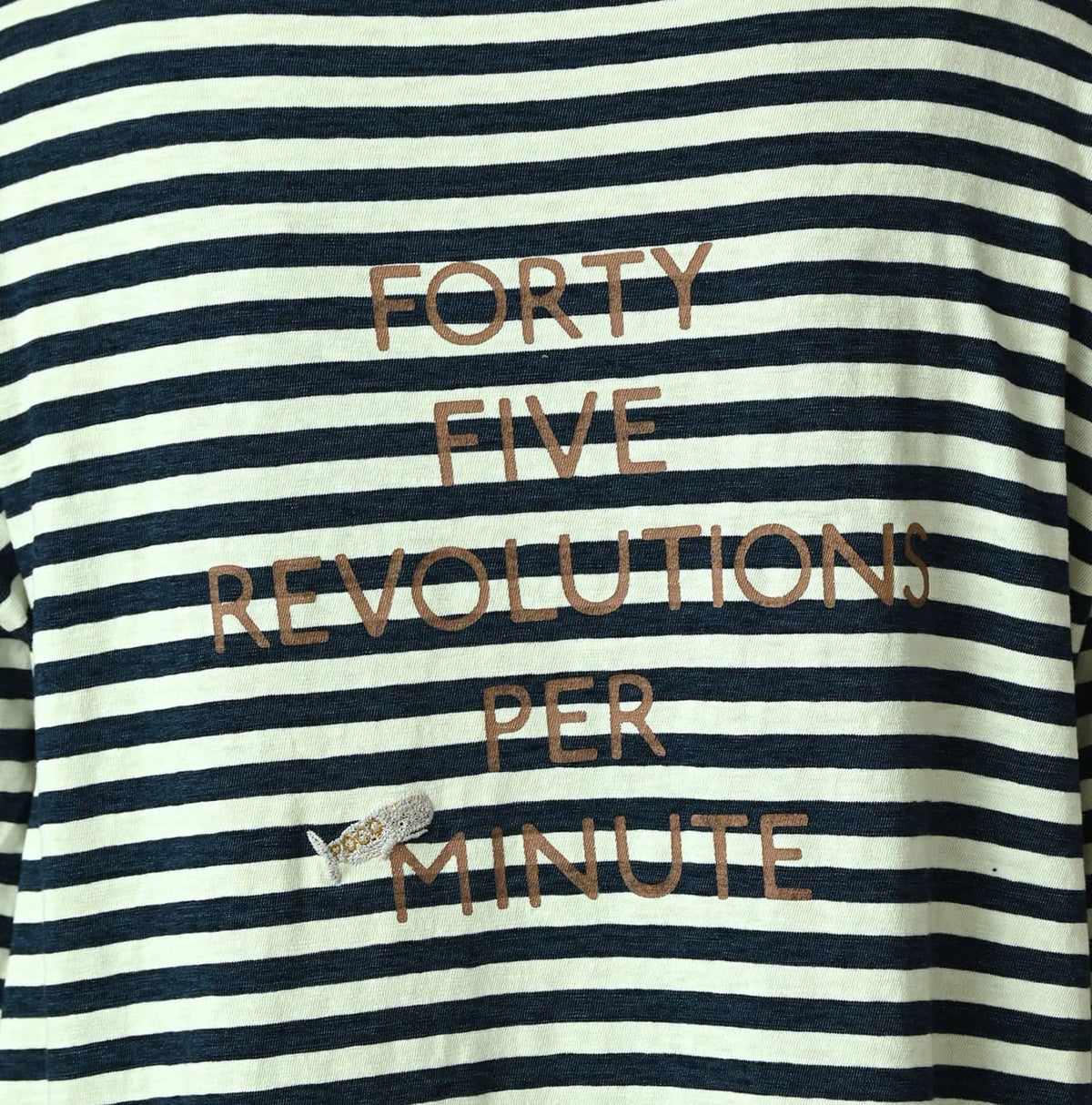 45R Indigo Stripe Puff Sleeve Dress