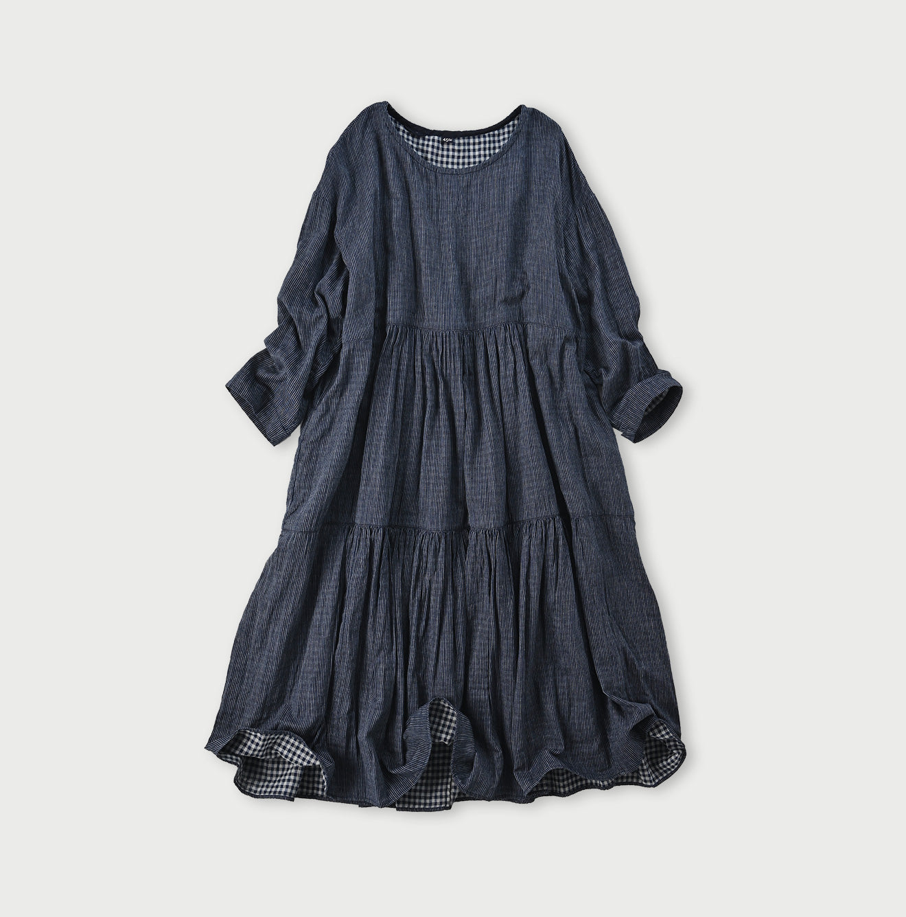 Indigo Fuwafuwa Double Woven Tiered Dress – 45R Global