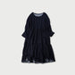 Indigo Fuwafuwa Double Woven Tiered Dress