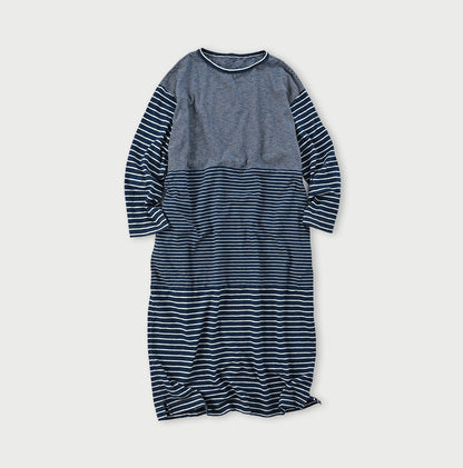 Indigo Stripe Tenjiku Dress (size 4)