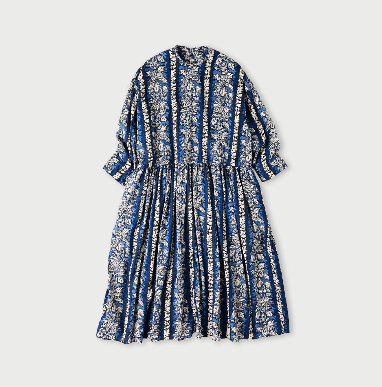 45R Stripe Flower Block Print Dress