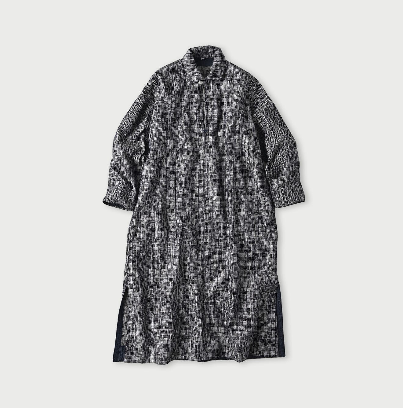 45R Indigo Sankuzushi Jacquard Denim Dress