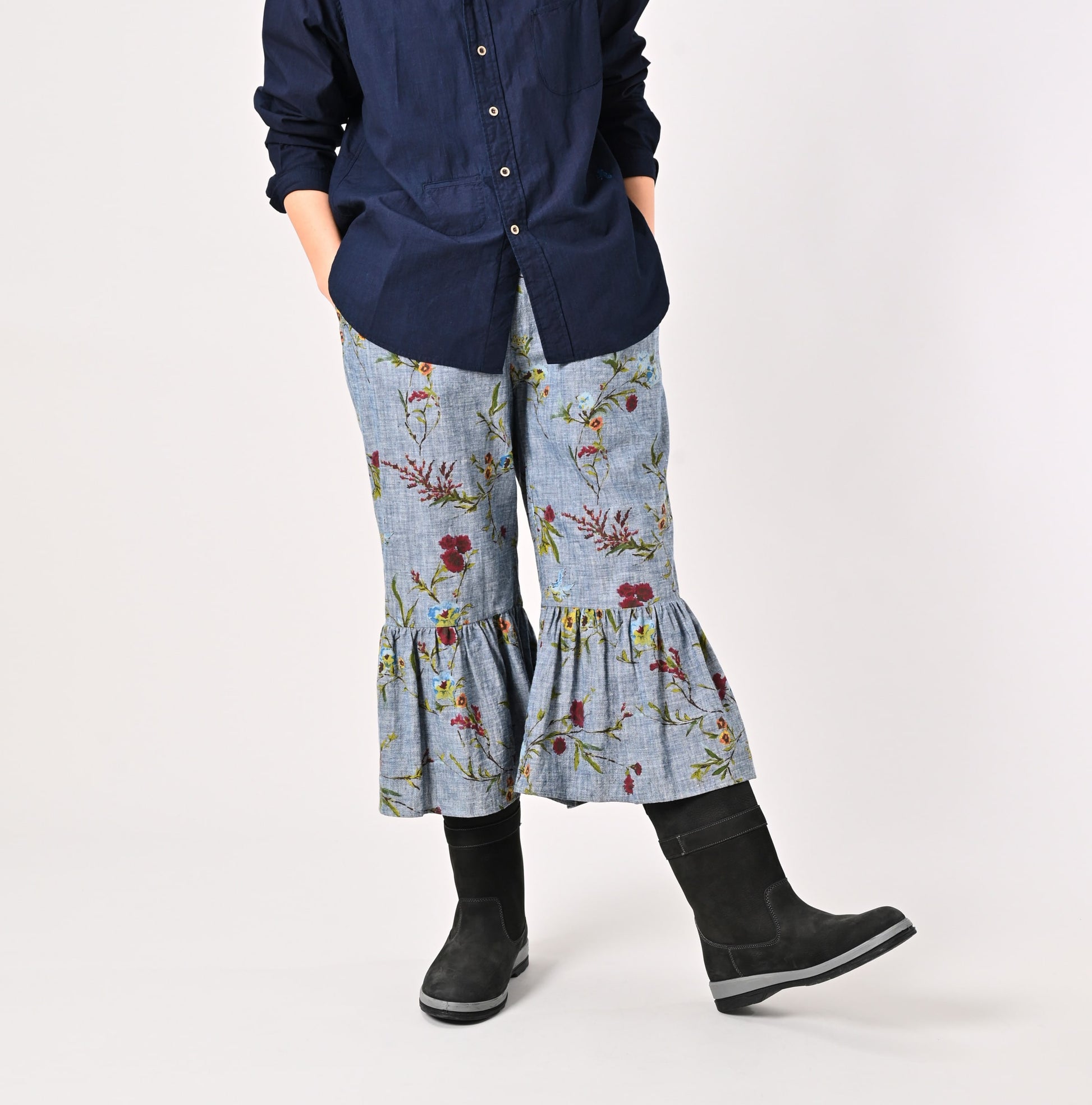 45R Khadi Dungaree Harudonari Trumpet Pants