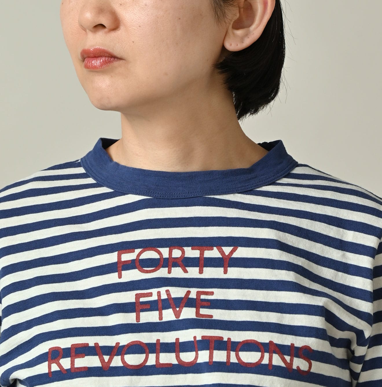 45R Stripe Square Print T-shirt