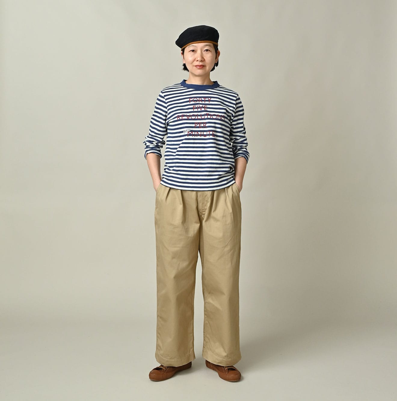 45R Stripe Square Print T-shirt