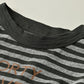 45R Stripe Square Print T-shirt (Top-dyed)