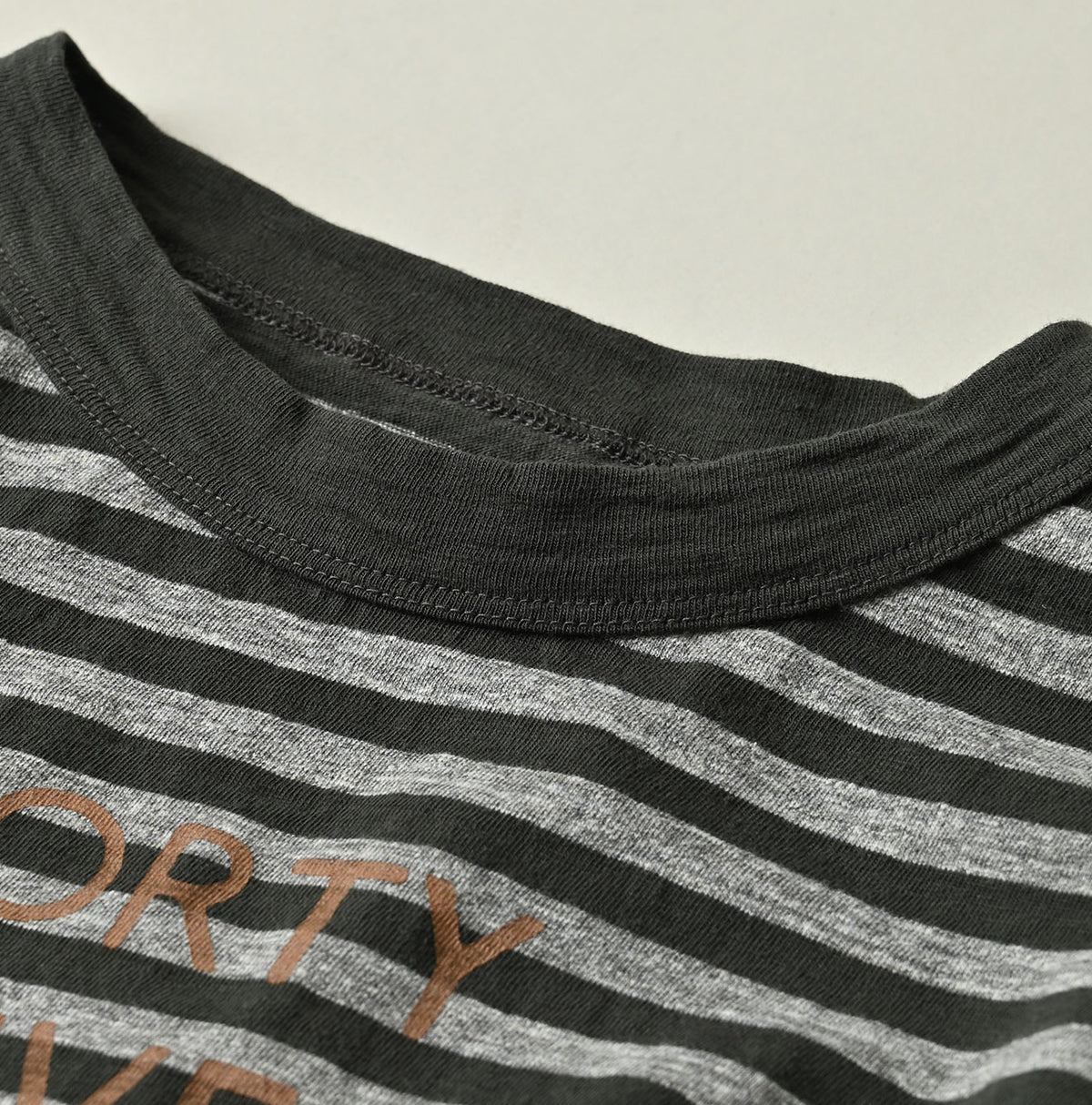 45R Stripe Square Print T-shirt (Top-dyed)