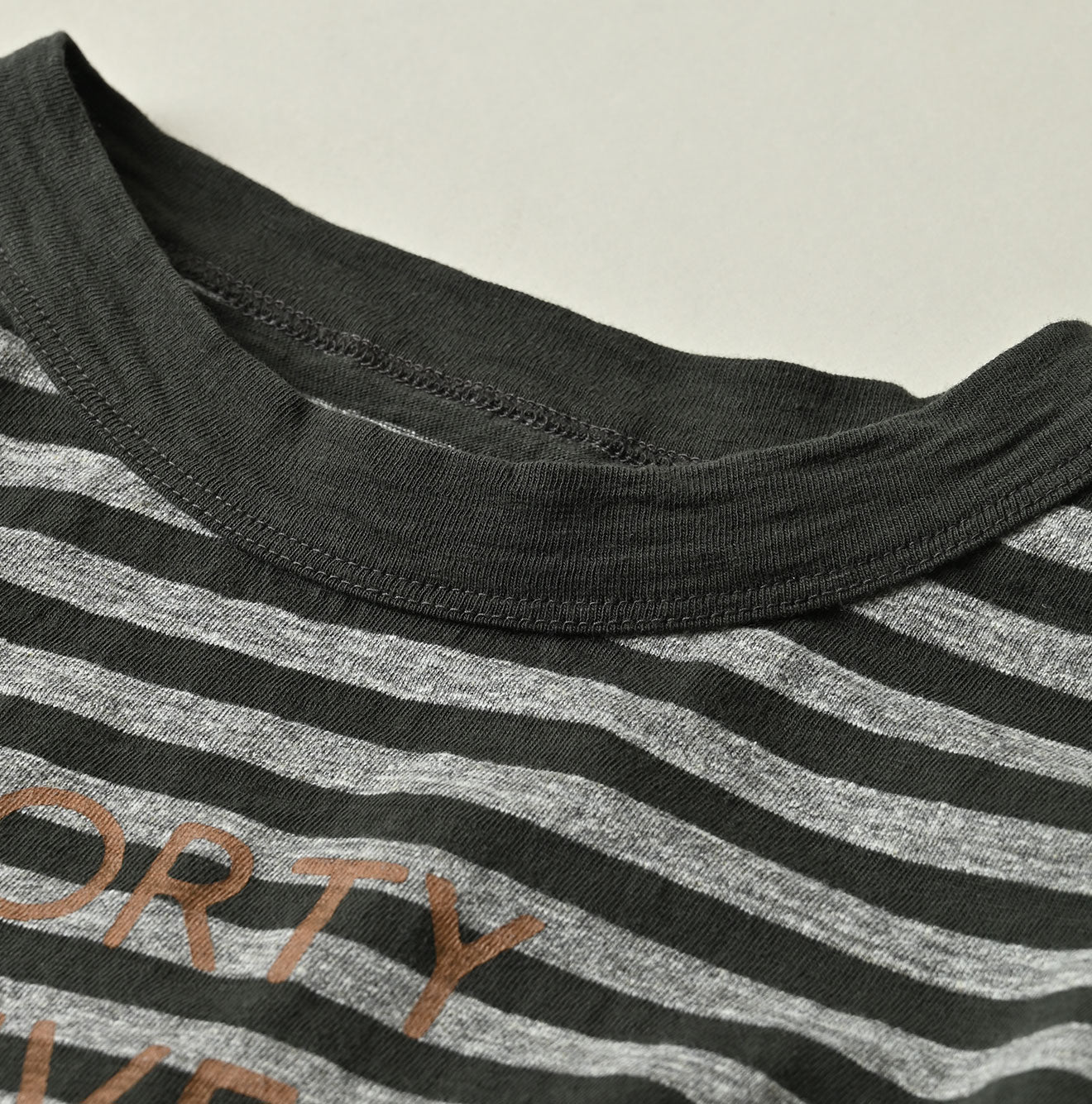 45R Stripe Square Print T-shirt (Top-dyed)