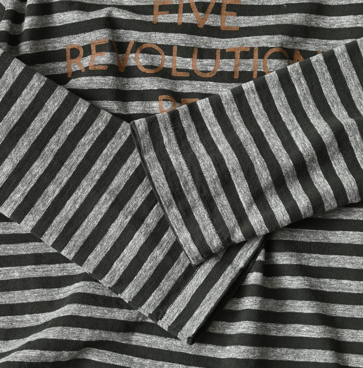 45R Stripe Square Print T-shirt (Top-dyed)