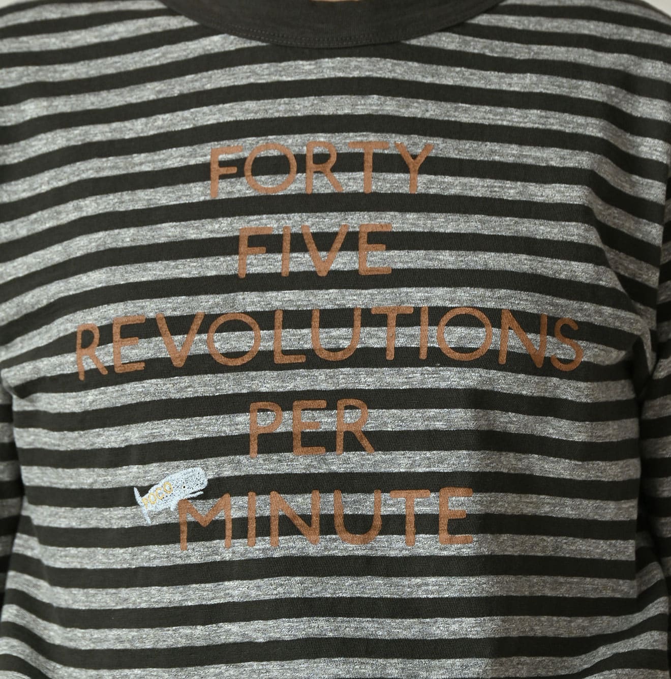 45R Stripe Square Print T-shirt (Top-dyed)