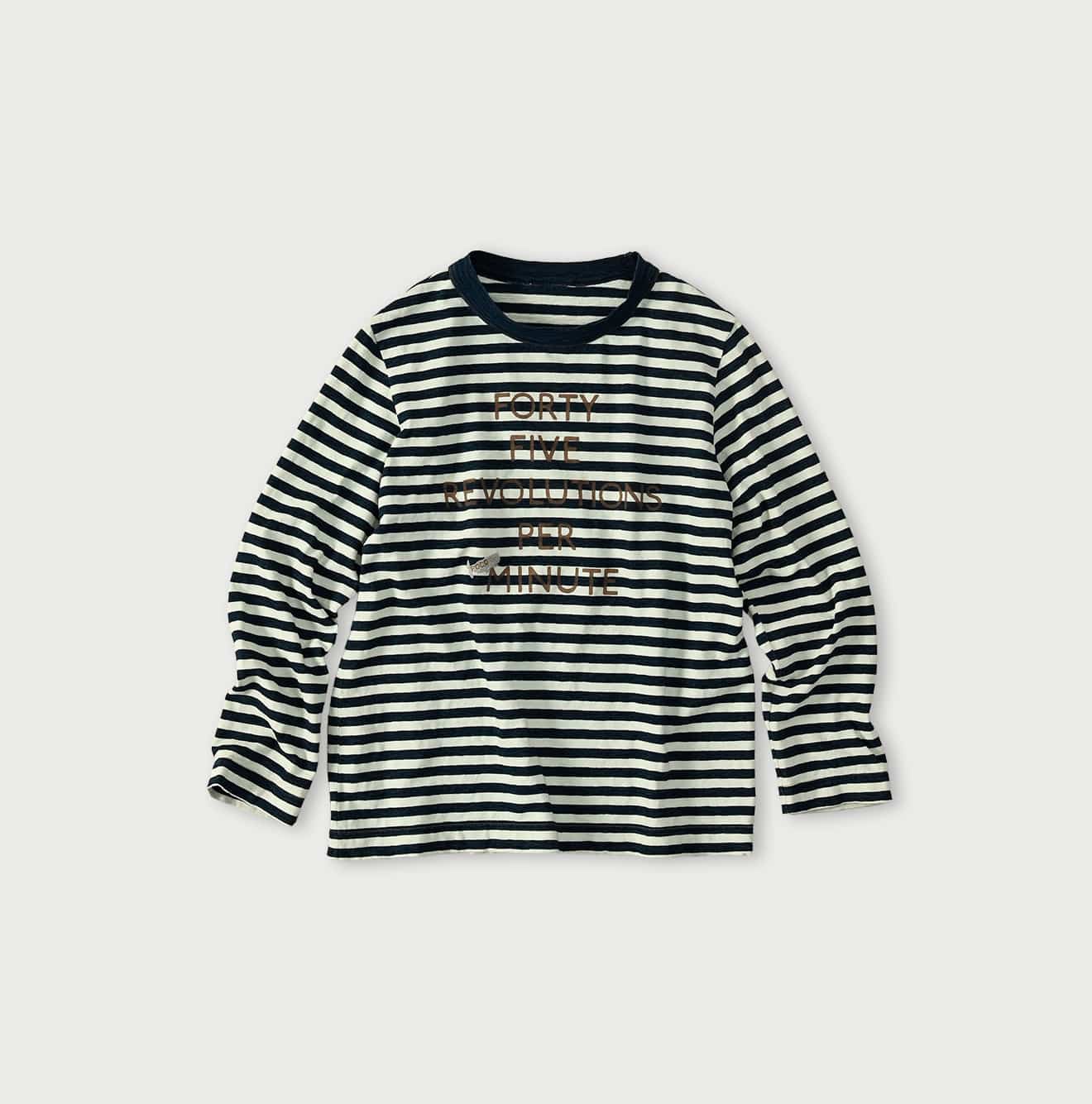 45R Indigo Stripe Square Print T-shirt
