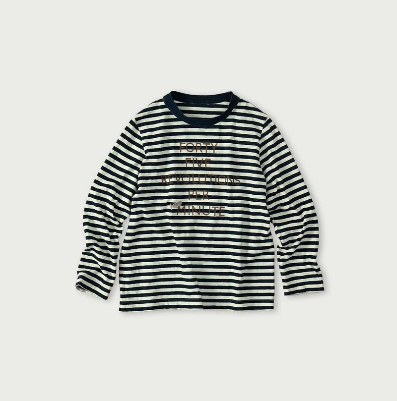 45R Indigo Stripe Square Print T-shirt - Image 1