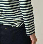 45R Indigo Stripe Square Print T-shirt