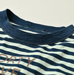 45R Indigo Stripe Square Print T-shirt