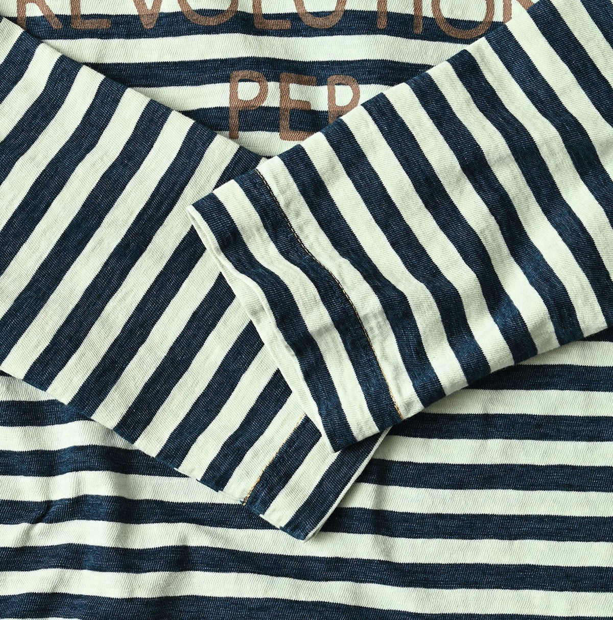 45R Indigo Stripe Square Print T-shirt