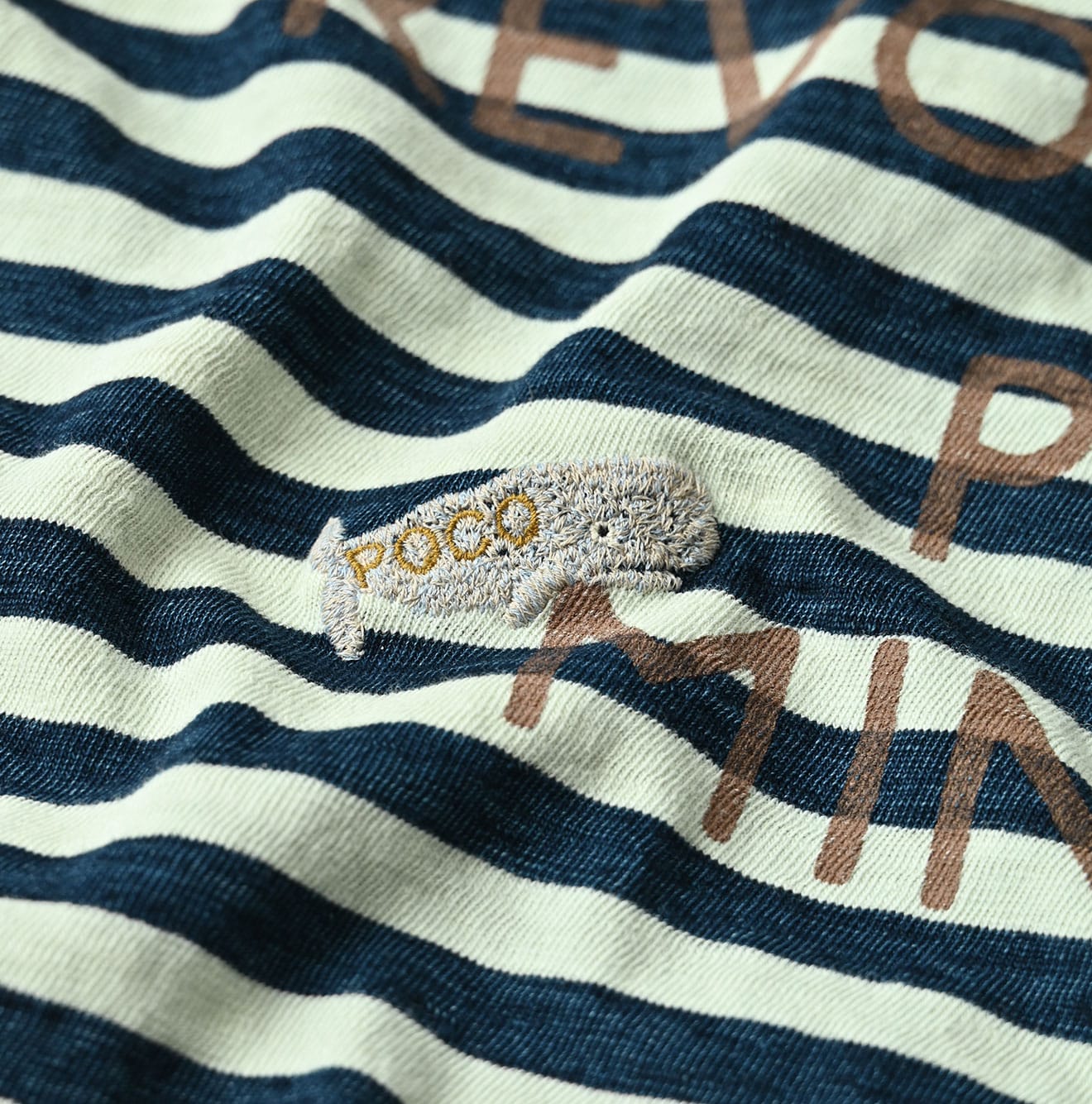 45R Indigo Stripe Square Print T-shirt